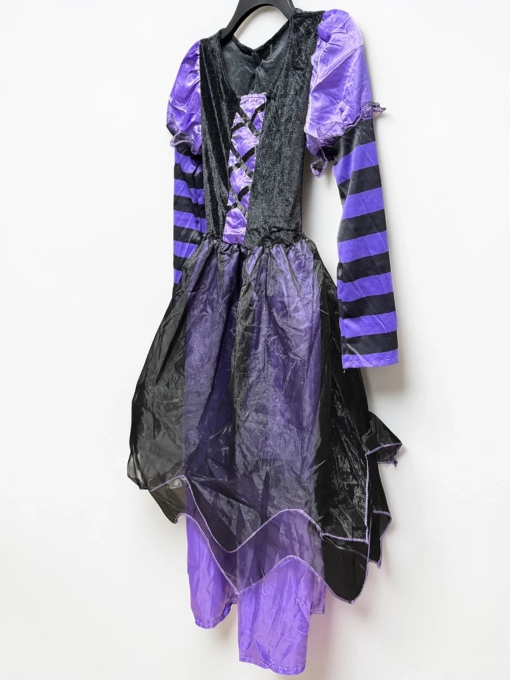 Girls Witch Costume Dress Purple Black Halloween Costume Kids Size 8 9 Spooky
